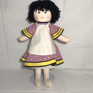 Mary Engelbreit Vintage 1990s Jeannie Cloth Doll Black Curly Hair
